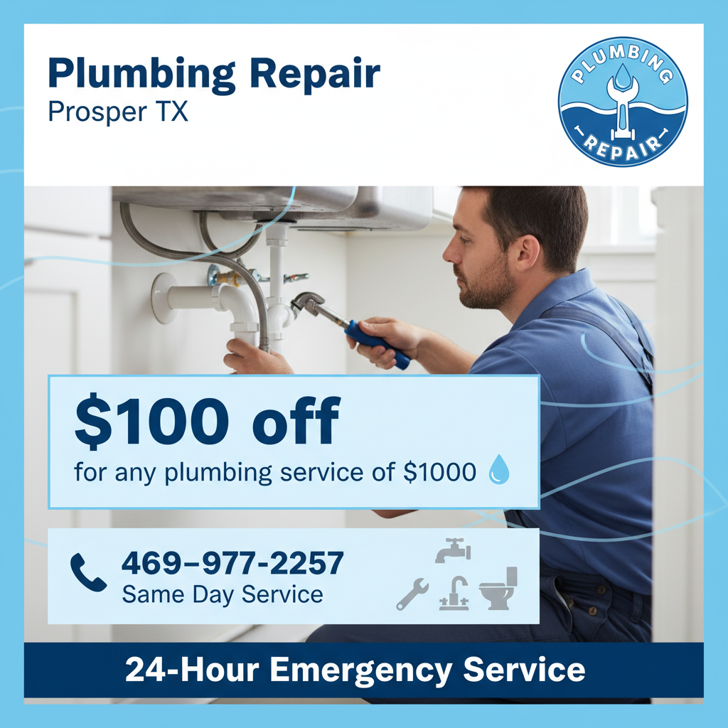 Plumbing Repair Coupon Prosper TX – Discount on Plumbing Services